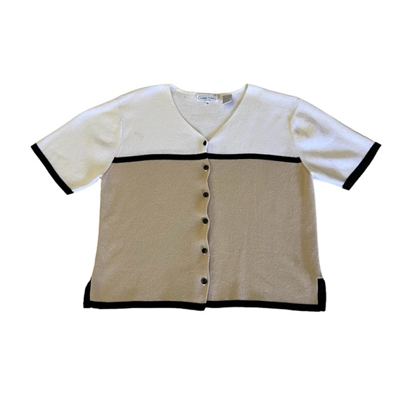 90s Colorblock Button Down Top - Picture 1 of 4